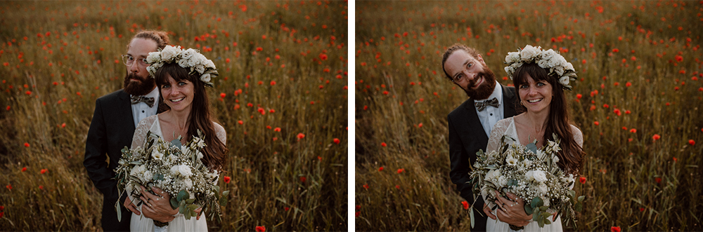 Brautpaar Shooting Mohnfeld AfterWedding BOHO Berlin 2022 030 - Ulrike & Fabi After Wedding Shooting Mohnfeld